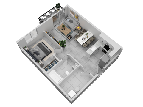 bedroom floor plan an in 3d